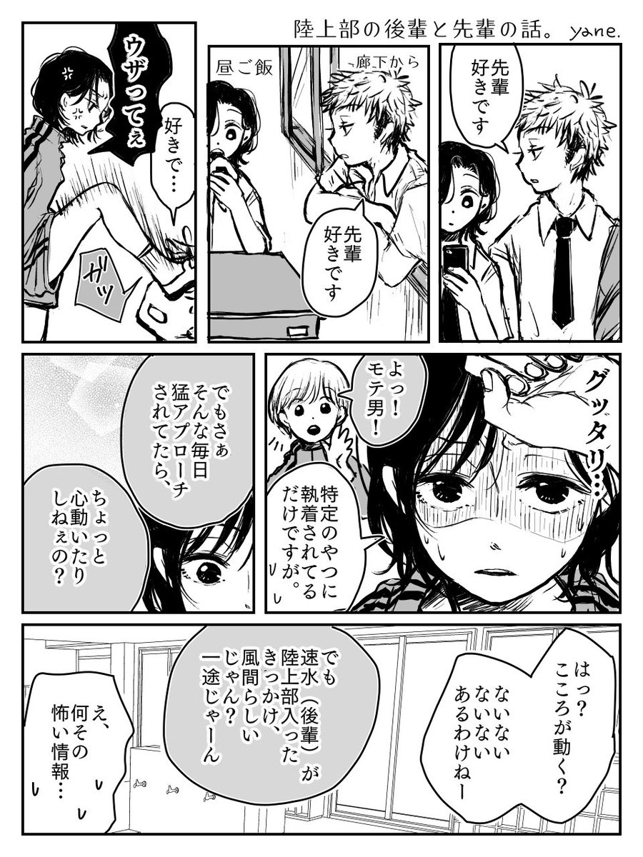 陸上部の後輩と先輩の話。
先輩、ボロクソに扱ってますが、なんだかんだ仲良いみたいです。

#創作BL 