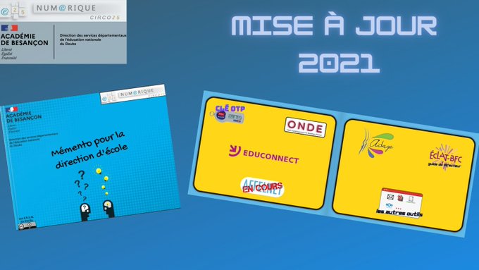 erunb7's tweet photo. Pour accompagner les directeurs du 1er degré, les E.R.U.N. du Doubs de @acbesancon mettent à disposition un livre numérique regroupant des tutoriels vidéos (utilisation de ONDE, applications académiques...). https://t.co/CqEhFPOlUm
Bonne rentrée à toutes et tous. https://t.co/kSB3TegJ7x