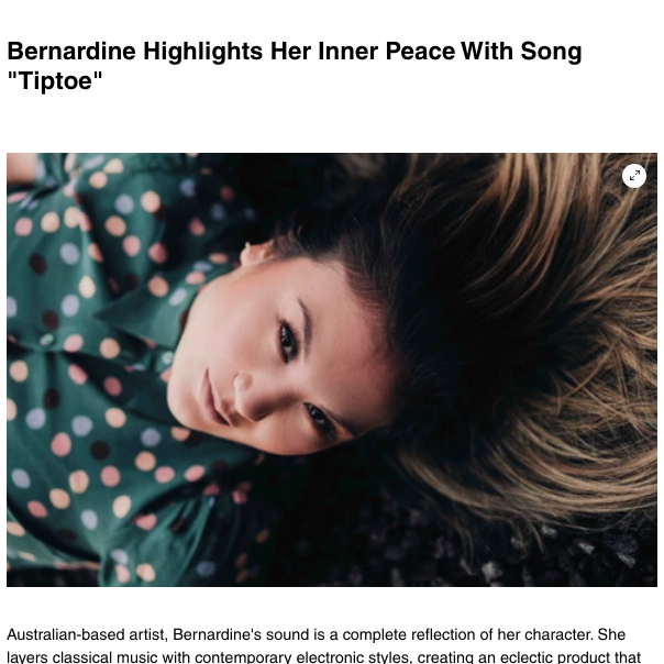 Got me some "Tiptoe" appreciation in the USA. Thanks Buzz Music LA for the lovely feature!