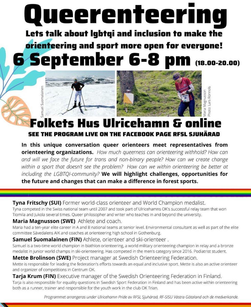 All orienteering leaders and athletes - check this out: "Let's talk about #LGBTQI and includion to make orienteering and sport more open for everyone"