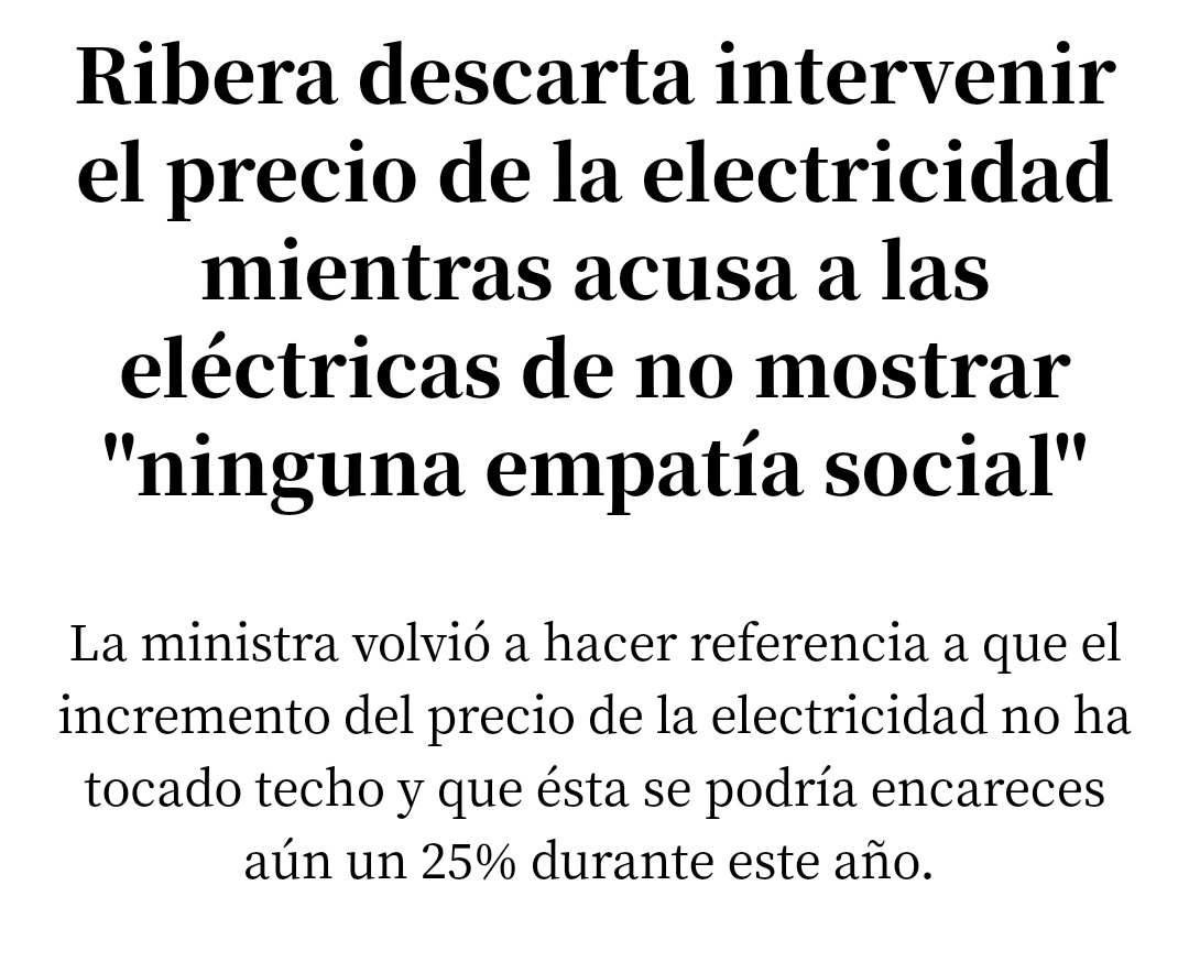 TeresaRodr_'s tweet photo. La luz vuelve a estar en un récord histórico y el Gobierno podría hacer algo para regular el precio pero prefiere que estemos en manos de la "empatía social" de los millonarios https://t.co/v1xu8GfETn