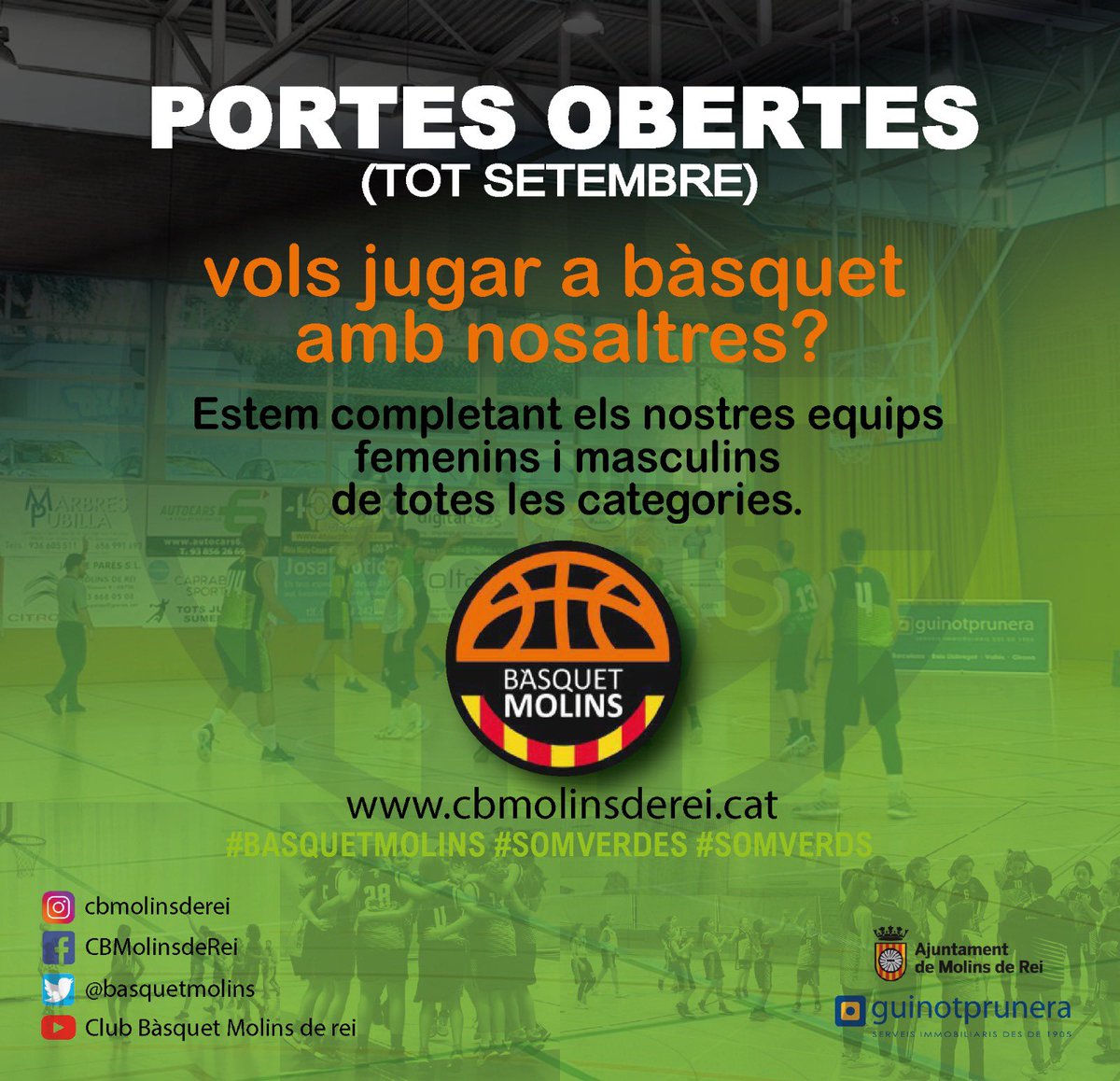 basquetmolins's tweet photo. Portes Obertes tot el Setembre.

Si estàs pensant en jugar a Bàsquet, som el teu club! No ho dubtis, contacta’ns i comença a entrenar amb nosaltres.

Totes les categories:
Femenins  ☎️ 627913296
Masculins ☎️ 608025800

#basquetmolins #somverdes #somverds #basquetcatala 🏀💚💪🏼 https://t.co/7beZFKQL7n