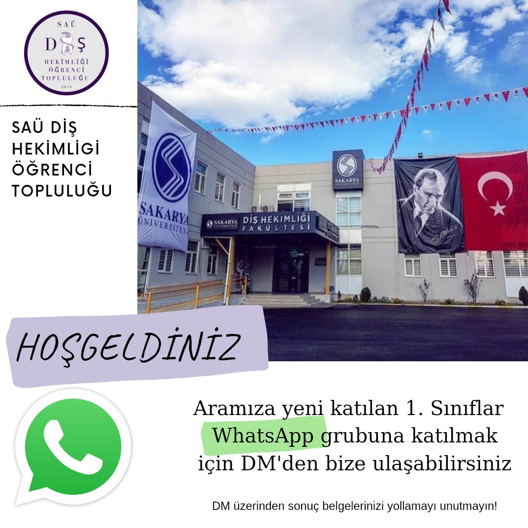 SAKARYA ÜNİVERSİTESİ DİŞ HEKİMLİĞİ FAKÜLTESİ
Instagram hesabı üzerinden ulaşabilirsiniz 💌
#acıklandı 
#tercih2021