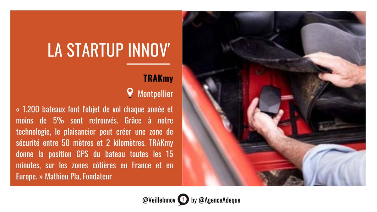 La #startup <a href="/TRAKmy_fr/">TRAKmy</a> (#Montpellier) a développé une #plateforme #IOT associée à des traceurs GPS pour déjouer les tentatives de vol de voitures et de bateaux.
➡️@latribunemtp 
…tif-languedoc-roussillon.latribune.fr/innovation/202…