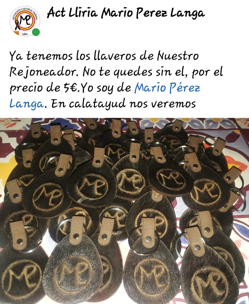 Sois muy GRANDES!! Gracias por tanto.
#MiPeñaDeLliria #MarioPerezLanga #PerezLangaEnEstadoPuro #MPL #LlaverosMPL #LlaverosPersonalizados #LlaverosMolones