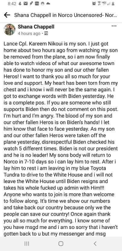 Fakebook & Instagram have suspended the accounts of a mother of a dead US Marine.
Criticism of Biden is not allowed by Big Tech, because they are part of the corruption that put him there.
#HomeOfTheFree 🙄