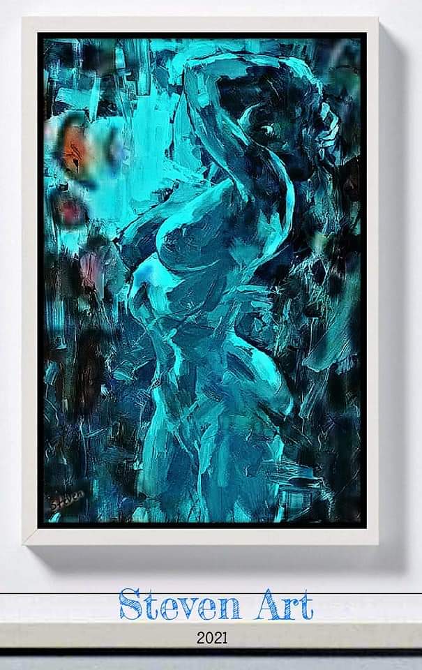 Steven__Art's tweet photo. For the love of art... 
at night... 
for the moon... 
for passion in shades of blue and some nuances ...

Two paintings... 

Two women scented with the same essence.

"Perfume on the edge of passion" 1-2 🖼

#Art #Abstract #StevenArt  #AbstractPainting
#OilOnCanvas https://t.co/9zUytCrYsf