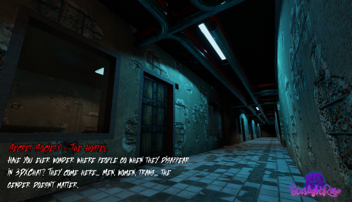 StarlightroseV's tweet photo. Have you ever wonder where people go when they disappear in 3DXChat? They come here... Men, women, trans... the gender doesn't matter... #3dxchatthegame #SecretSociety #TheHostel https://t.co/gz6seJMJN6