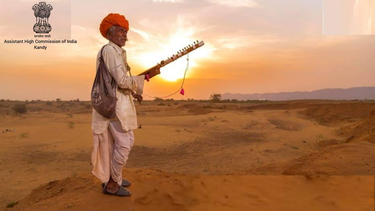 AhciKandy's tweet photo. The mere mention of #folkmusic brings to mind the melodious #Rajasthanifolk songs. Owing its popularity to the contrib. from music #Gharanas & unique primitive-looking musical instruments, every day common themes are the center of traditional rajasthani folk music.
#AmritMahotsav https://t.co/rWsm2OedXC