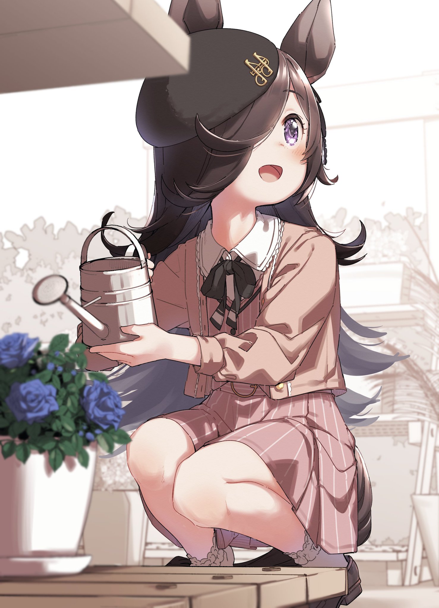 ウマ娘 お花屋さんでお手伝いしてるライスシャワー イラスト ウマ娘うまぴょいまとめ