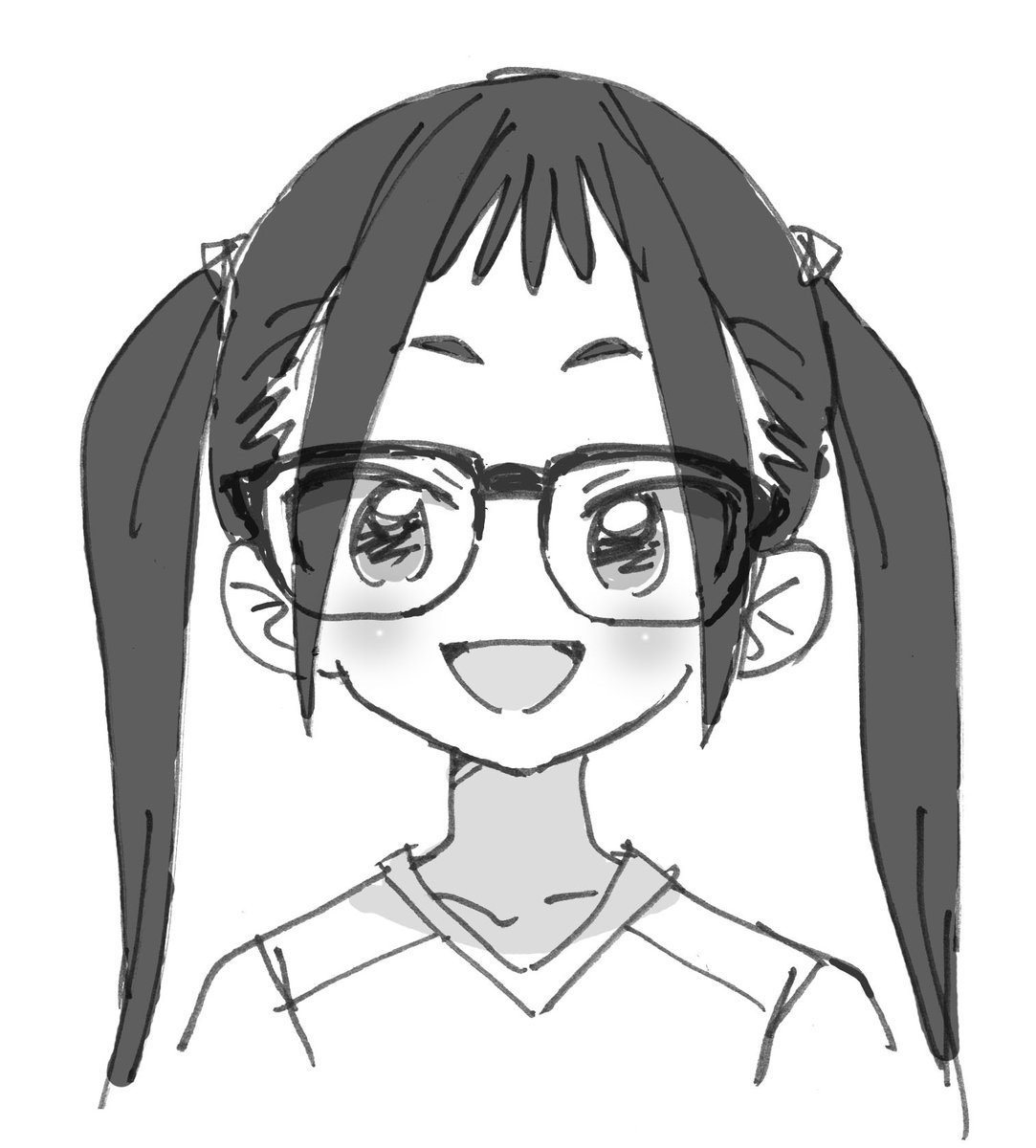 ゆるキャン△の千明ちゃん 顔面バランスがどうなっているのかわからなくて大層困ってたんだがようやく理解出来た。目尻が髪で隠れるのが前提になってたのね 