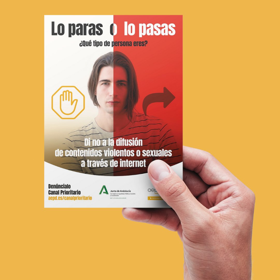 IAMJunta's tweet photo. 📸 Si se difunden imágenes sexuales o violentas sin el consentimiento de la persona afectada #PuedesPararlo. Conoce el '𝗖𝗮𝗻𝗮𝗹 𝗣𝗿𝗶𝗼𝗿𝗶𝘁𝗮𝗿𝗶𝗼', un espacio de denuncia de la Agencia Española de Protección de Datos.

👉 https://t.co/FdLPoCu6cm

@RocioRuizDom https://t.co/yehtZdruRB