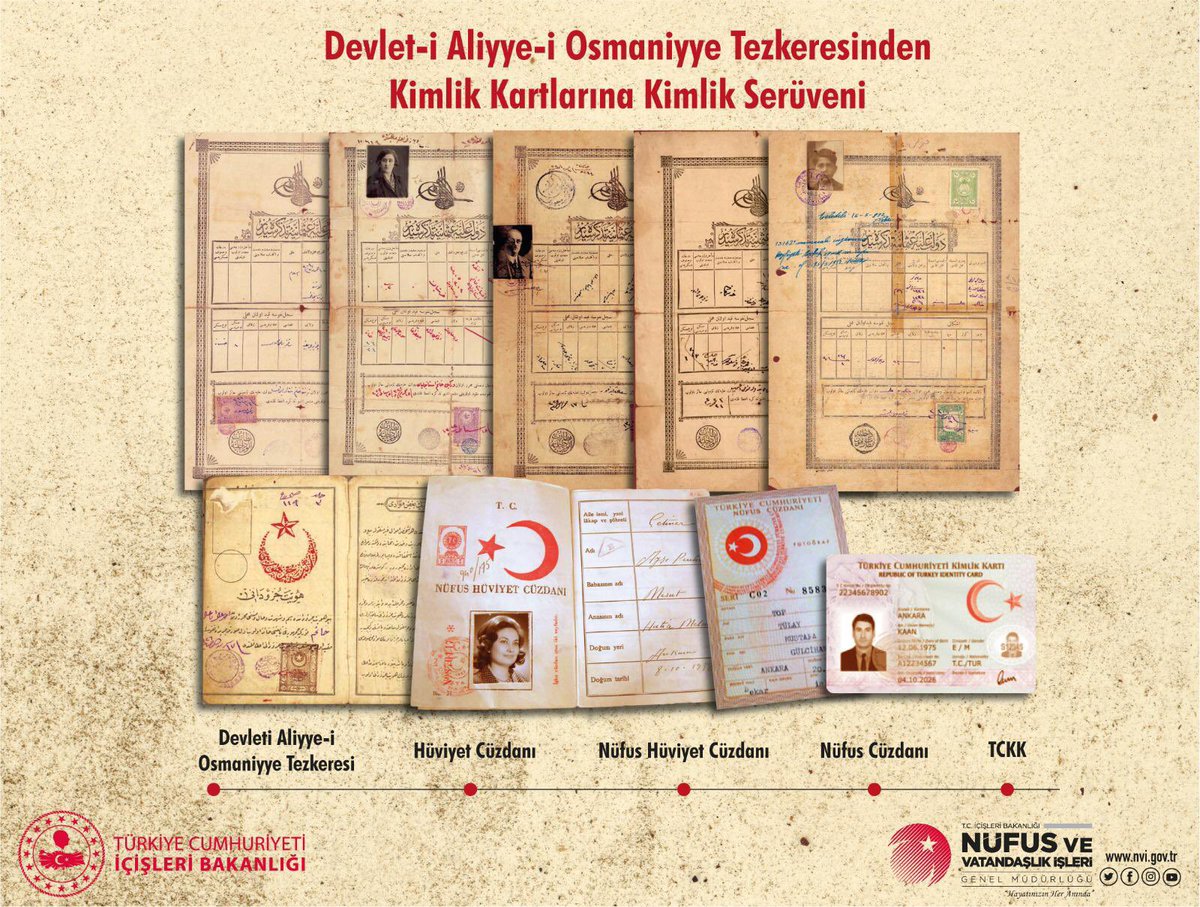 Devlet-i Aliyye-i Osmaniyye Tezkeresinden Türkiye Cumhuriyeti Kimlik Kartına her geçen gün daha iyiye İnşallah.. Yeni haftaya Bismillah #HayatınızınHerAnınds