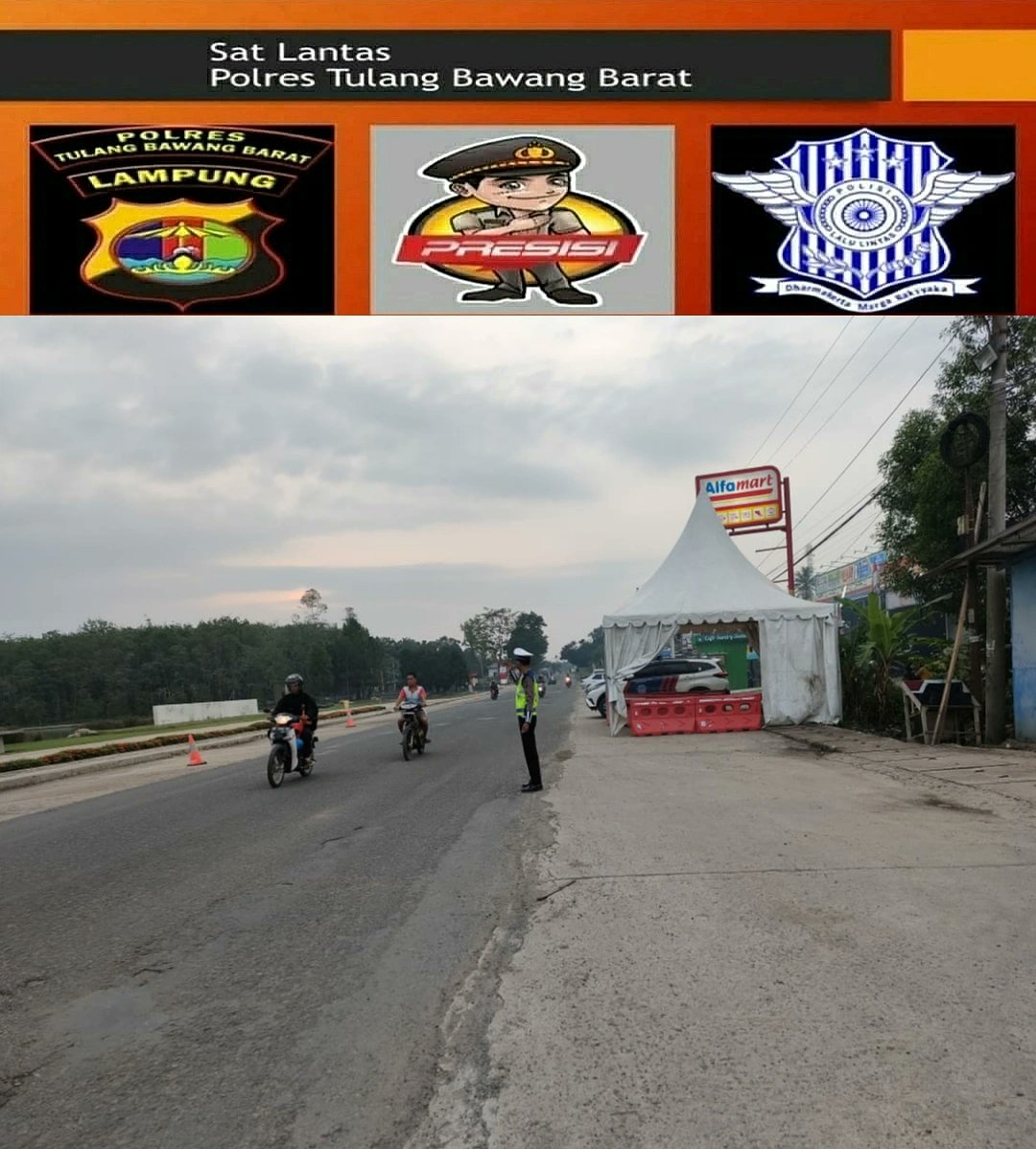 TubabaSat's tweet photo. Anggota Sat Lantas Polres Tulang Bawang Barat Melaksanakan Pam pagi di depan mako Polres Tulang Bawang Barat Guna Untuk Mencegah Terjadinya Laka Lantas 

@ditlantaspoldalampung https://t.co/cP2hqBsQOo