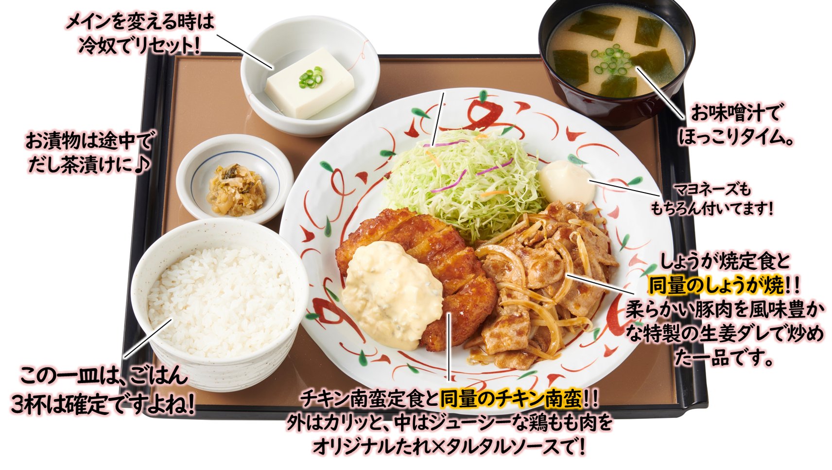 Twitter 上的 やよい軒 公式 今日 新発売の チキン南蛮としょうが焼の人気コンビ定食 をご紹介 おかわり 何杯いけますかね ぜひ 食べてみてください 定食解剖図 チキン南蛮としょうが焼の人気コンビ定食 T Co Gar2t0d8tc Twitter