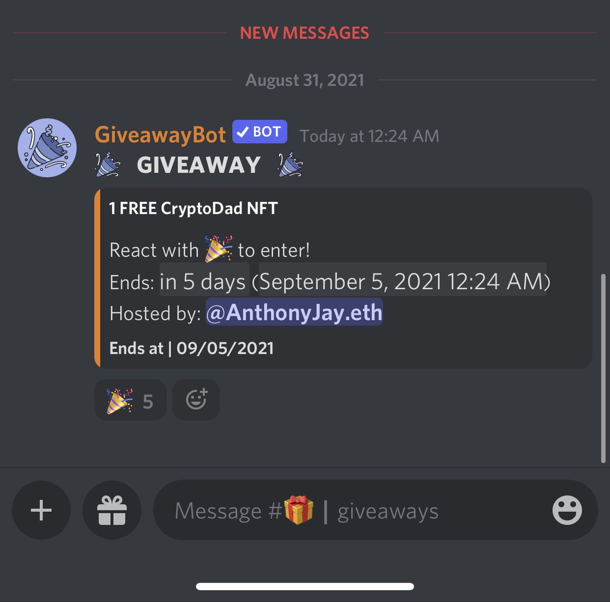 CryptoDadsNFT's tweet image. 🍻CryptoDad Giveaway!🍻

We're giving one lucky winner 1 CryptoDad NFT on Sept 7th!

Here's how to enter👇

1. Follow @CryptoDadsNFT on Twitter
2. Join Our Discord

Once you're in, make sure to head over to the #Giveaways channel &amp;amp; click the party emoji!

Good luck everyone!🧡