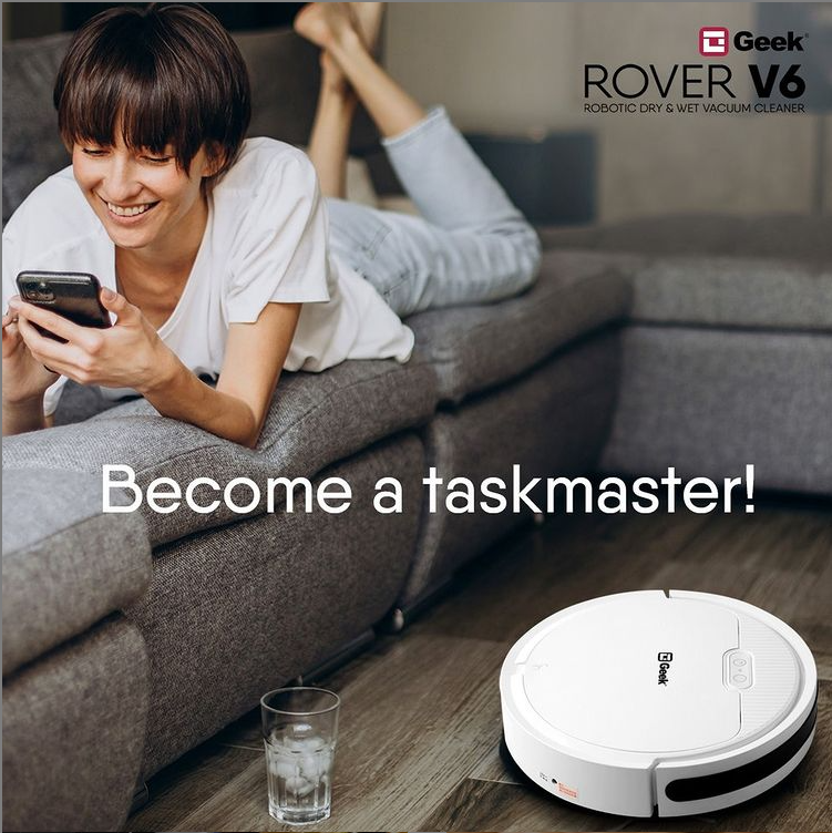 GeekAppliances's tweet photo. With the Rover in the house, you don’t have to worry about anything! Cook, decorate, take a break, while the Rover does the cleaning for you, all with a single tap!

#Geekappliances #Roboticvacuumcleaner https://t.co/mihGGifYII