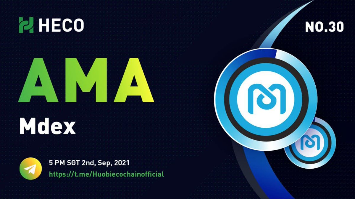 HECO_Chain's tweet photo. 🚀#HECO AMA Series: @Mdexswap &amp; $400 Giveaway

3 Steps to win:
1⃣ Follow @HECO_Chain and @Mdexswap 
2⃣ RT &amp; @ 3 friends
3⃣ Fill out the form: https://t.co/5xkW9Ikr76

💰8 Winners to share $400 USDT
⏰Time: 5 PM SGT 2nd, Sep, 2021
👉Location: https://t.co/cmJAfKbRAX https://t.co/X3pWVU2xN4