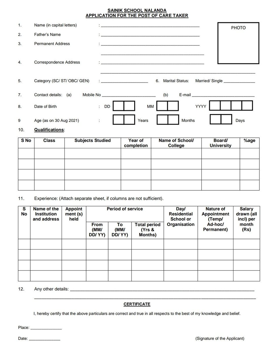 sainiknalanda's tweet photo. Application form for a care taker https://t.co/PDDY5KfSp6