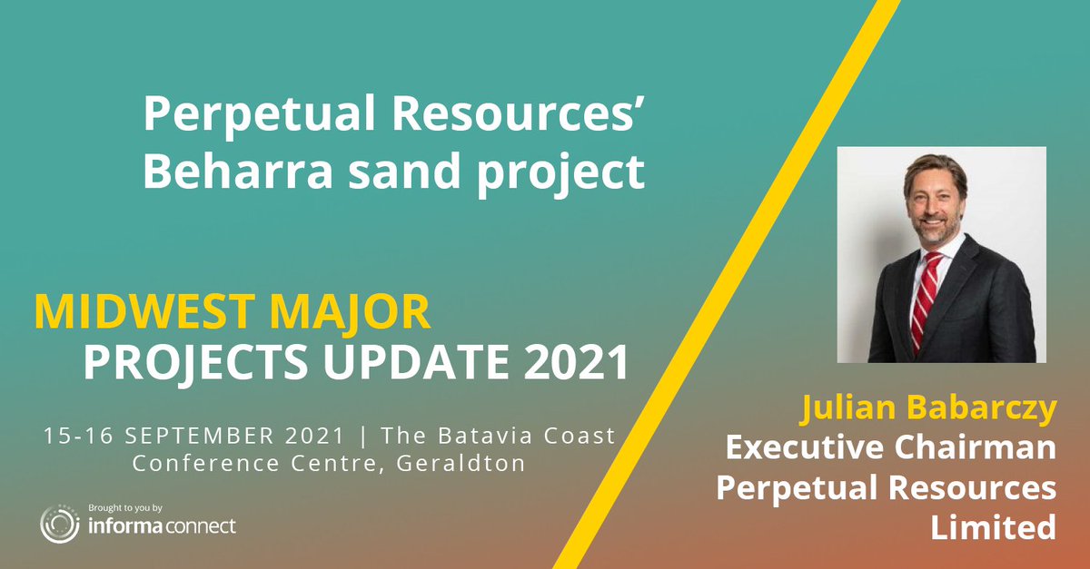 I’m excited to be speaking at the Midwest Major Projects Update in Geraldton on 15-16 Sept. 

I look forward to discussing the regional benefits of our exciting Beharra project, alongside other major regional project initiatives.

Hope you can join #midwestprojects21  #silicasand
