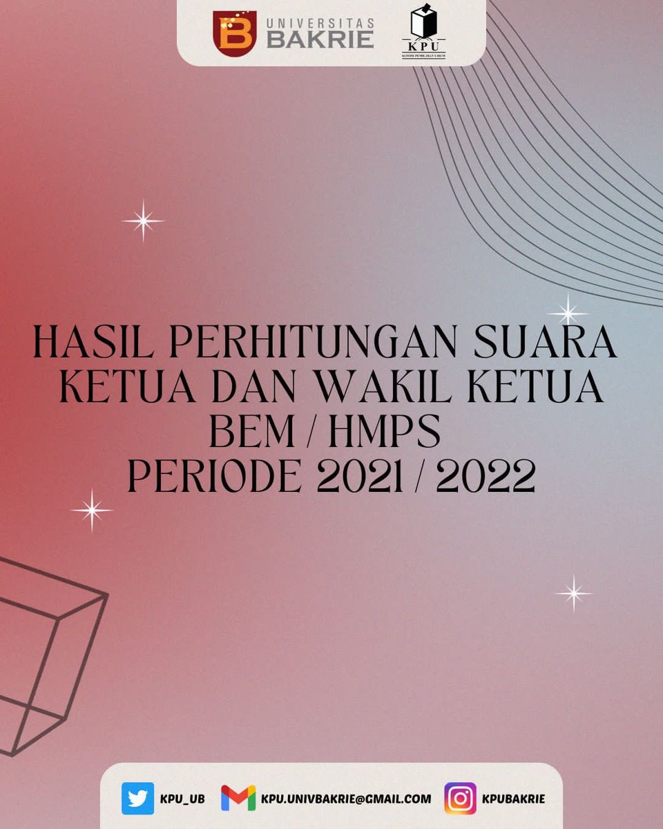 Hallo, KM-UB!✨

Kami akan mengumumkan pasangan Ketua dan Wakil Ketua BEM dan HMPS Periode 2021/2022 berdasarkan dari hasil voting hak suara kalian.