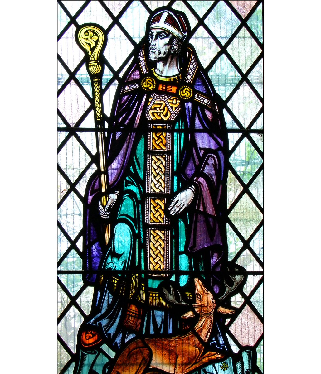 Today is the feast of St Aidan of Northumbria, here in glass by Rupert Moore at Kirby le Soken, Essex and by King & Son at St Mark, Norwich, both 1960s, both churches with a range of glass of the English saints.

Kirby:  simonknott.co.uk/essexchurches/…
St Mark: norfolkchurches.co.uk/norwichmarklak…