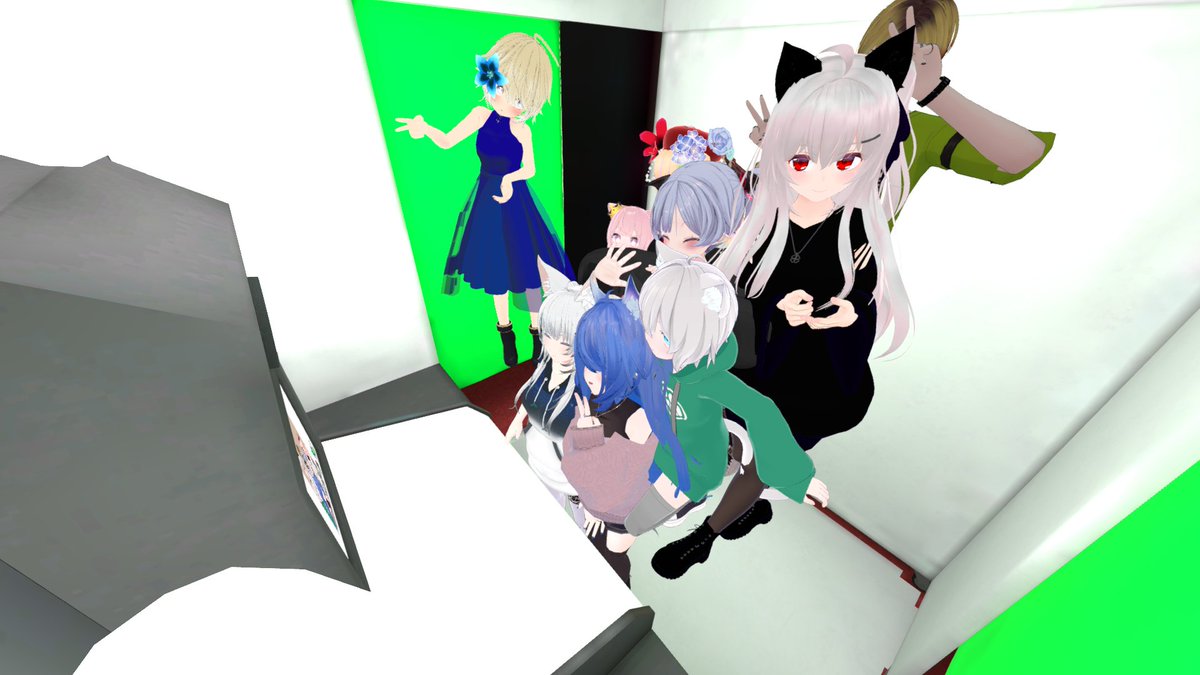 vrc_sabobo's tweet image. ワールド名：PrintClub RUMOR
#VRChat_world紹介
みんなでプリクラを撮ろう！
背景を選んで、アナウンスが流れて、秒数制限があってと割とリアルな雰囲気です。狭い空間でわちゃわちゃしながら撮るのは普通の集合写真とは違った楽しさがあります。作者のCeLiCaさんの気紛れで開店するプラベワールド。