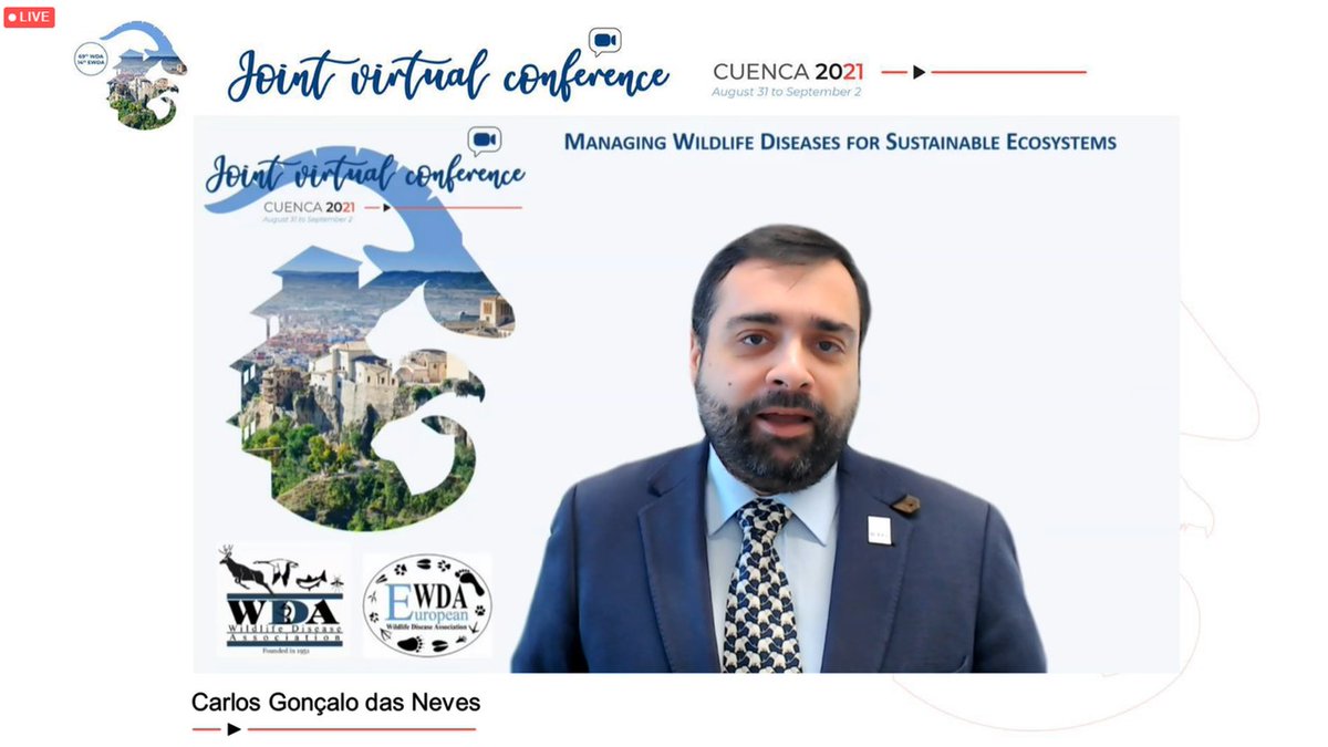 ChristianGortaz's tweet photo. The joint Wildlife Disease Assoc.-EWDA virtual conference started today, introduced by @WildlifeDisease president @calhi415 - "enjoy #Science  &amp; have fun!" https://t.co/95bWsYEVOv