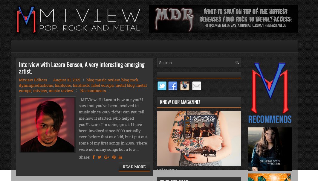 mtview_zine's tweet photo. Iterview with Lazaro Benson
#Newartists #Rockblog #Mtviewzine
https://t.co/dDs4b7AZTZ https://t.co/WpcbvNaTEh