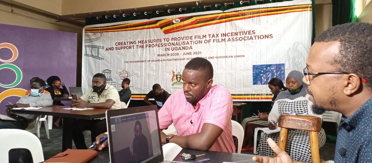 pearlwoodug's tweet photo. The @UNESCO &amp; @EUinUG Film Projector happening now at @UNCC16 - National Theatre.

The theme of the day is #Copyright_in_Film with Councel Norman Mbabazi https://t.co/oaM3roiPv8