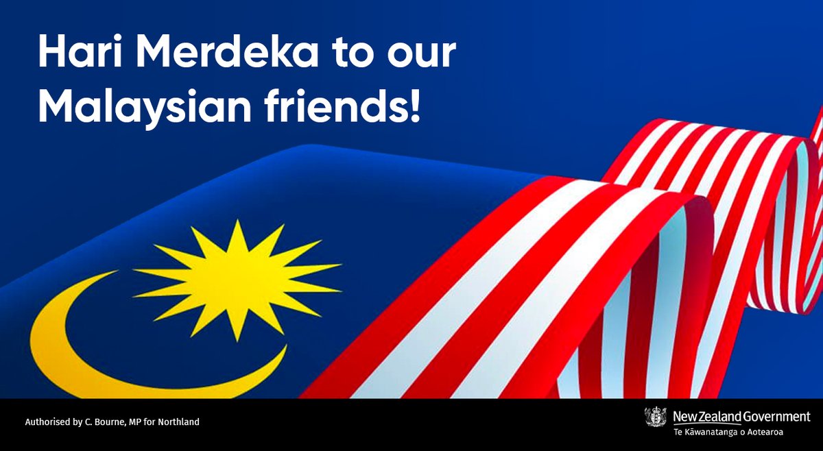 Happy Independence Day to our close Malaysian friends. Malaysia remains a close &amp; crucial partner to New Zealand and we wish for them that today and the future to be bright, safe, and filled with joy! 🇲🇾🇳🇿