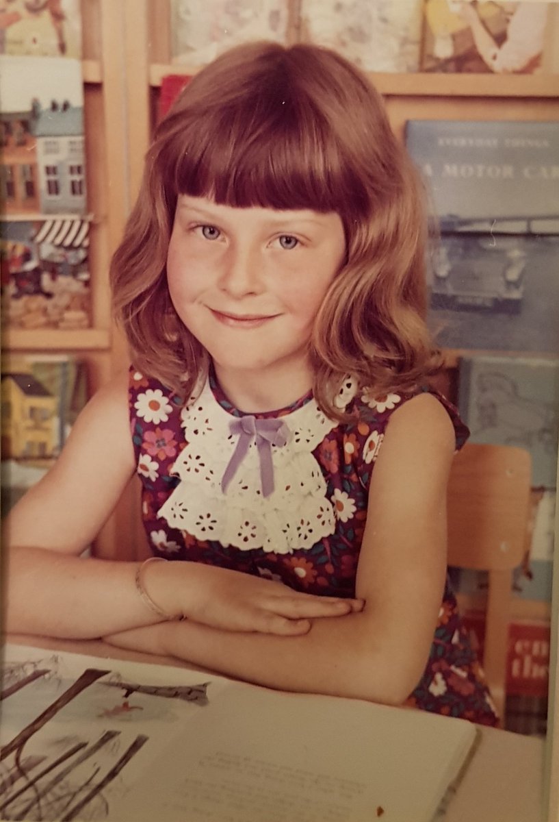 SproutsSurprise's tweet photo. Meet the author...when she was 5! I can remember this day (and dress) as if it was yesterday! I had no idea it was school photo day...thought my teacher wanted me to read a book! 🙈😂 #FirstSchoolPhoto #MeetTheAuthor https://t.co/EexbT4BXIH