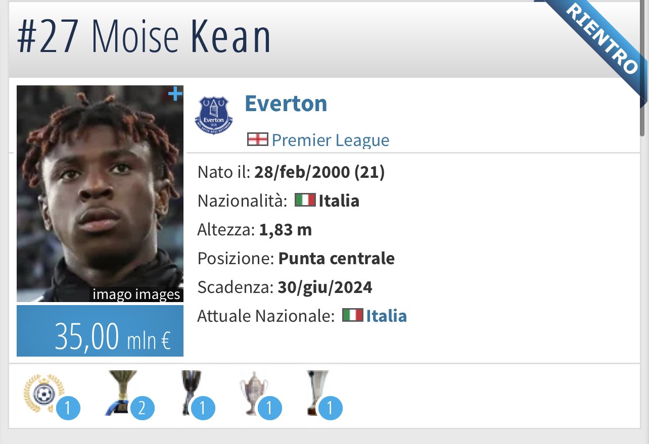 Around Turin On Twitter Moise Kean Market Value And Last Season Stats By Transfermarkt