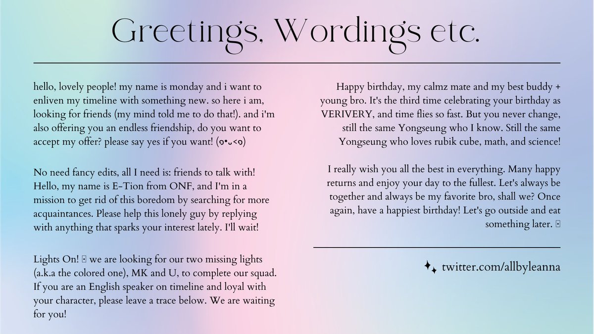 help rt? thank you so much!

hi, lovely souls! aku mulai open wording commission lagi nih. butuh caption update? bio? custom wordings for roleplayer needs? semuanya bisa kamu order disini! jangan lupa baca pinned sebelum order ya! ❤️ #zonaba #zonauang