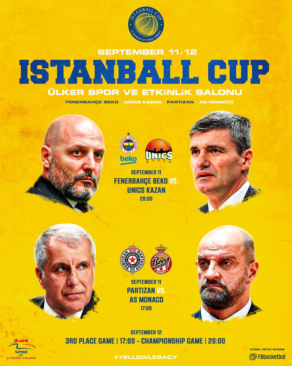 Istanball Cup biletleri satışa çıkıyor. 🎫 
#YellowLegacy #IstanballCup 

👉 bit.ly/2Y31yAW