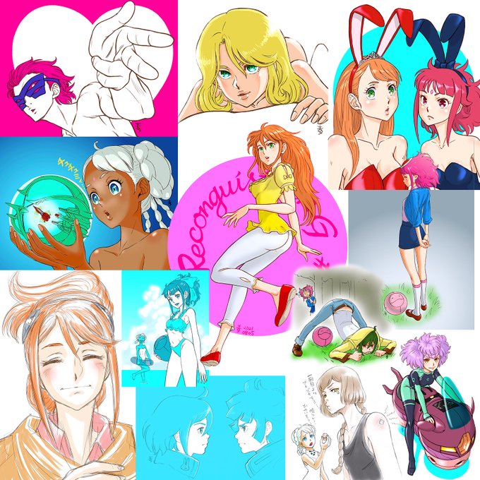 #今月描いた絵を晒そう
12枚。そのままいっぱい貼るのもなんだかな〜と思ったので1枚に( 'Д`)y━・~~
#gレコ Ⅲ上映期間だけどあまり描けなかった&amp;全体的に雑だな〜 