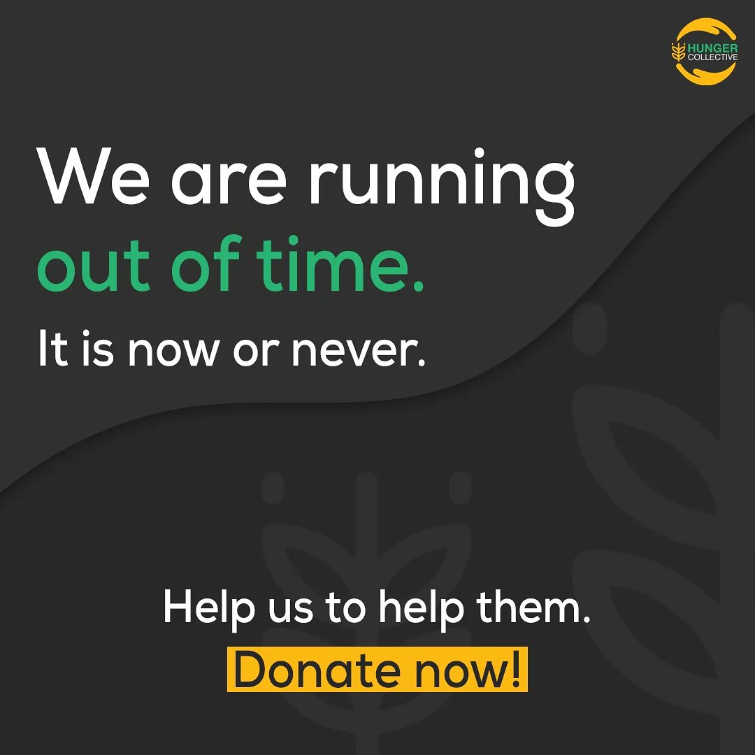 We don't have enough time to think anymore. This is the moment to act. Every single contribution is contributing to a better nation. Come forward and donate. Click on the link linktr.ee/HungerCollecti…

#CollectivelyWeCan