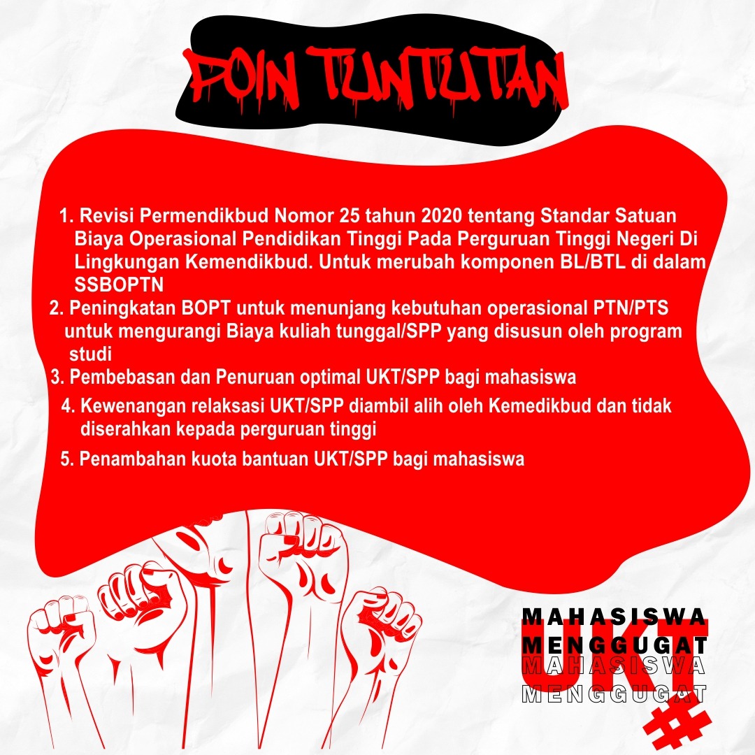 Jika kalian sudah merasa bahwa ini baik baik saja maka kalian akan mengorbankan para penerus bangsa terbebani
.
#mahasiswamenggugatukt