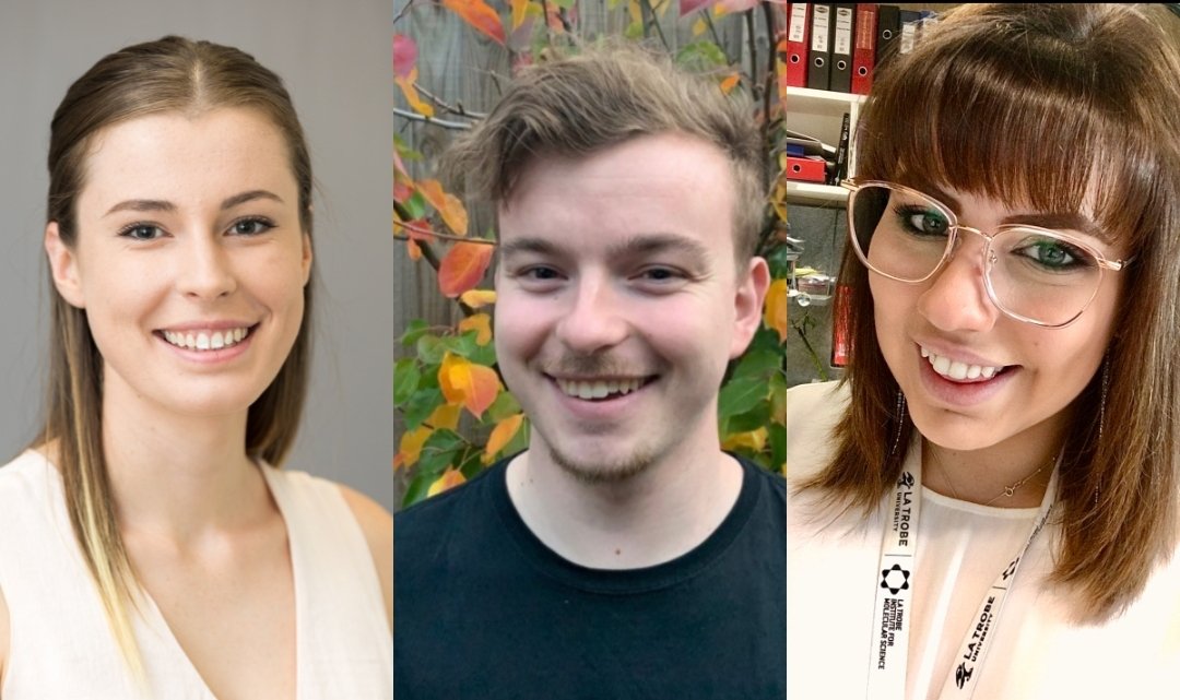 Tatiana_Biochem's tweet photo. So proud of my PhD students for persevering through lockdowns and achieving amazing things 👏
🎉@EmilyMackie12 awarded @iubmb fellowship to present at @faobmb2021 
🎉@danhawkins__ awarded  @DefenceScience scholarship 
🎉@Miss_Microbiol radio debut at @einstein_agogo 
@LIMSLTU https://t.co/1Zl6YR2mGe