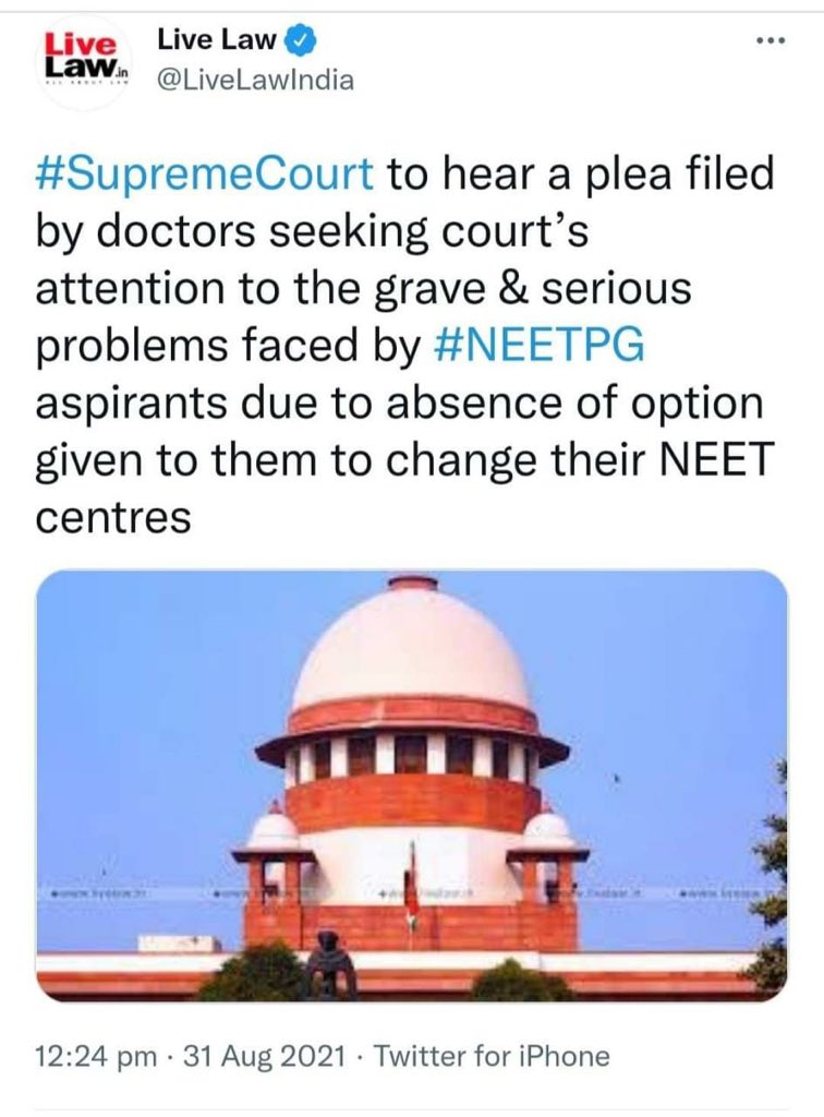 DrNirajSingh4u's tweet photo. NBEMS always want that court Should interfere in their every decision. Always anti-Students policy.
They make simple things complicated so that they get attention @NBEMS_INDIA @NMC_IND @PMOIndia @mansukhmandviya why NBE is not allowing change in exam centre?
#SupremeCourtOfIndia https://t.co/tyVMXgXUKg