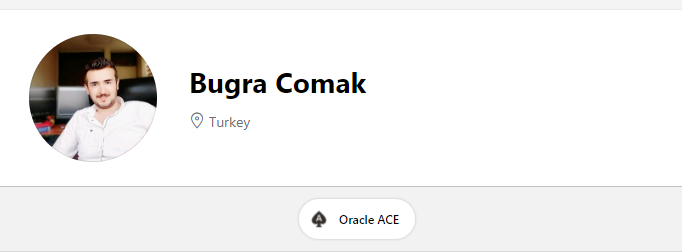 Bugracomak's tweet photo. I've been Promoted to Oracle ACE Thanks @Oracle @oracleace  It’s great to be part of it. https://t.co/Dmcai9Kqol