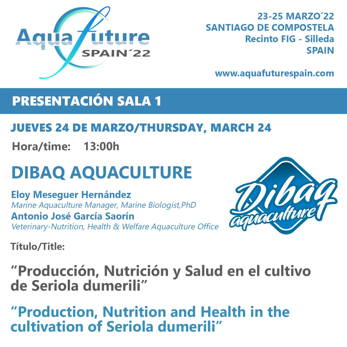 Os iremos informando de todas las presentaciones que vayamos cerrando en aquafuturespain´22, donde además de disfrutar de 11.000 m2 de zona expositiva, disfrutaréis de tres días intensivos, de presentaciones, ponencias, conferencias, show cooking, formación, etc...
