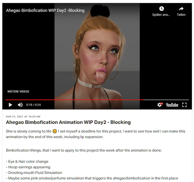 Posted a progress report on Patreon. Many exciting #bimbofication things ahead. You can follow me on<a href="/tag/bimbofication"class="tags"><span>#bimbofication</span></a>