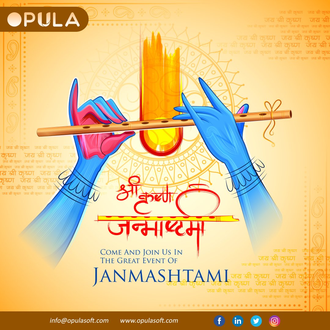 SoftwareOpula's tweet image. May the brave deeds of #LordKrishna inspire you to face every problem with the knowledge that he will always be with you. 
Happy #Janmashtam To Our #OpulaSoftware Fam!🙏. May Lord #Krishna continues to shower you with Love, Peace, and Prosperity.