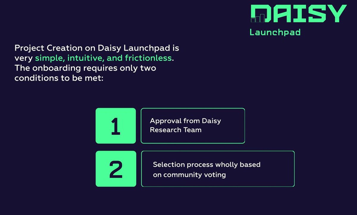 Wondering 🧐 how to launch #DCO on Daisy #launchpad? Easy-peasy lemon squeezy:

🔸Set up your token economics in line with Daisy offerings
🔸Set up total maximum supply, DCO creation fee and budget

That's it! Join our family in Telegram to find more info: t.me/daisy_family