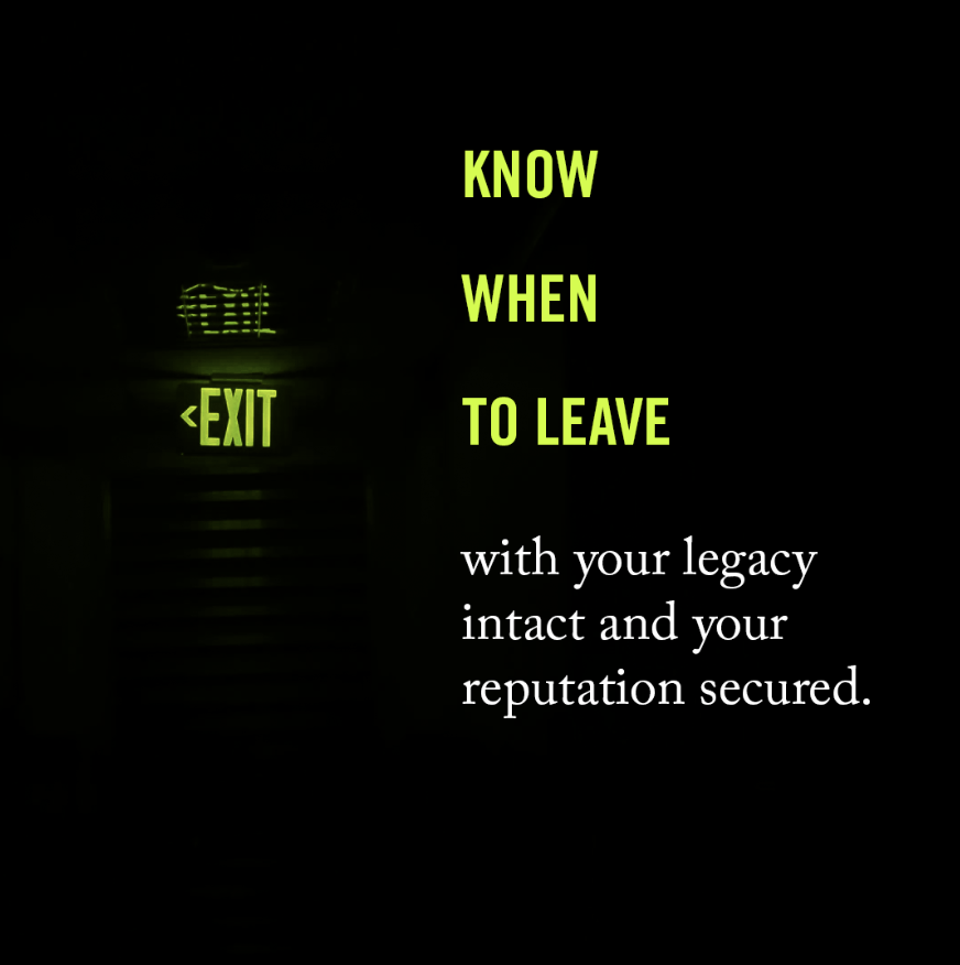 Many #CEOs get one chance at leading a company. At a certain point, they peak and they are unlikely to reach this peak again. 

Facing it with a plan is a much better option than facing it without one. Create your plan in #HiddenTruths at hiddentruthsbook.com
