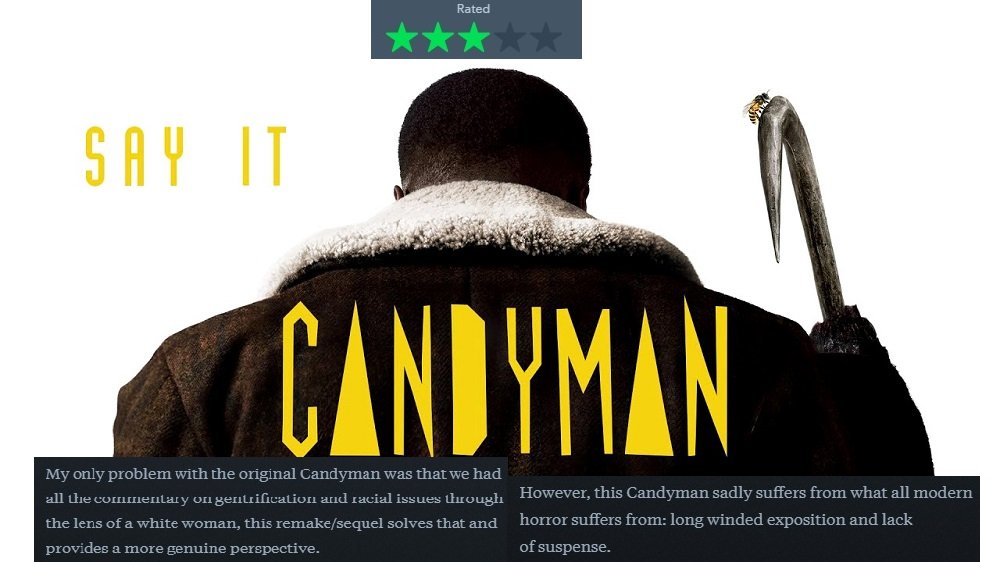 anamelessplanet's tweet photo. Sadly i didn't find this scary at all, and while I appreciate what it does, it's still not a great entry to the horror genre.
The original #Candyman had way better suspense.

#film #movie #filmreview #moviereview #horror #thriller #slasher #scary #blog #blogger https://t.co/8asWBrXewr