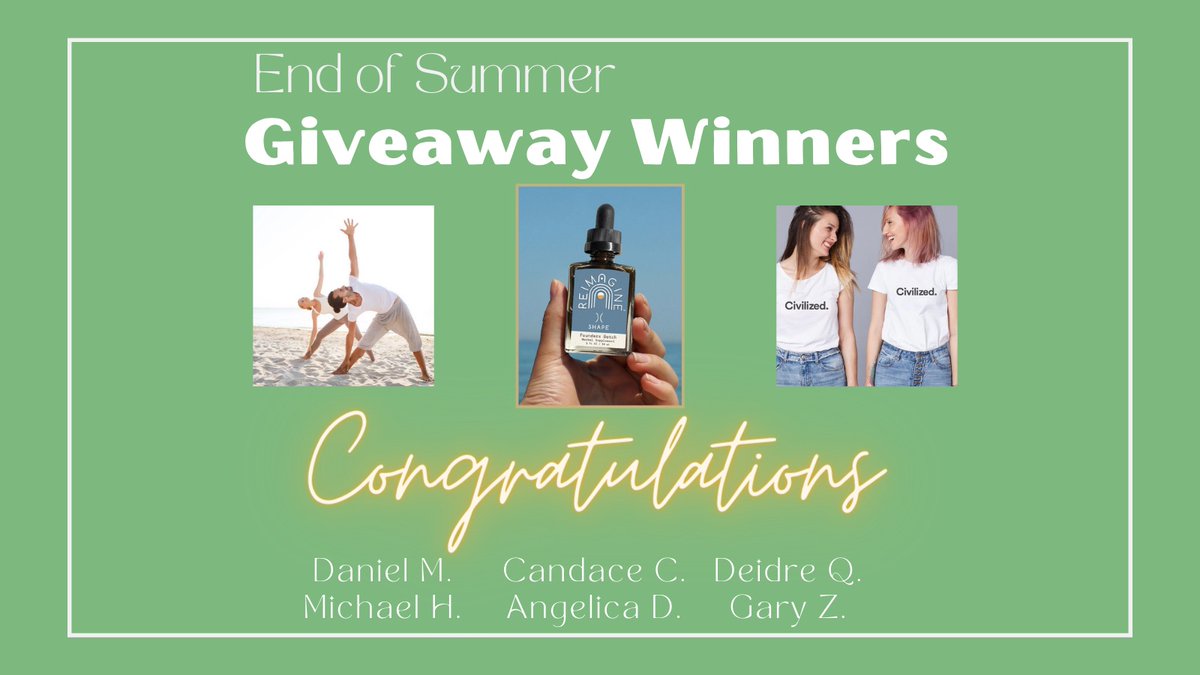 Congrats to the winners of the Reimagine Wellness x Civilized 'End of Summer Giveaway' contest, including Reimagine's Shape tincture, Civilized swag &amp; one-month, weekly meetings w/ an herbalist! Thanks to all for participating :)