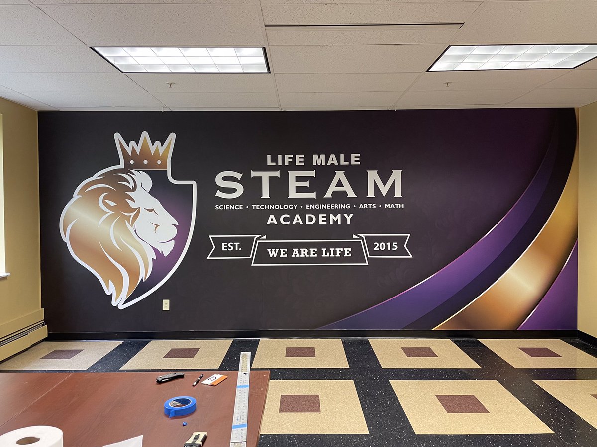 fastsigns207's tweet image. Sneak peek at all the beautiful things we did for Life Male STEAM Academy. #fastsignsdidit #fastsigns207 #vinylwallgraphics #vinyl #wallgraphics #education #branding #marketing #backtoschool
