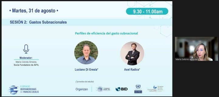 #XJIFL - SESIÓN 2: GASTOS SUBNACIONALES 

🔵Moderadora: María Dolores Almeida
🔵Comenzamos con: Perfiles de eficiencia del gasto subnacional por Miguel Braun, Luciano Di Gresia y <a href="/AxelRadics/">Axel Radics</a>

<a href="/el_BID/">Banco Interamericano de Desarrollo</a> <a href="/the_IDB/">Inter-American Development Bank</a> <a href="/eclac_un/">ECLAC</a> <a href="/cepal_onu/">CEPAL</a> <a href="/GeorgiaStateU/">Georgia State University</a>